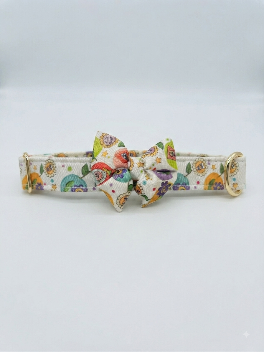 FLORAL COLLAR WITH BOW TIE