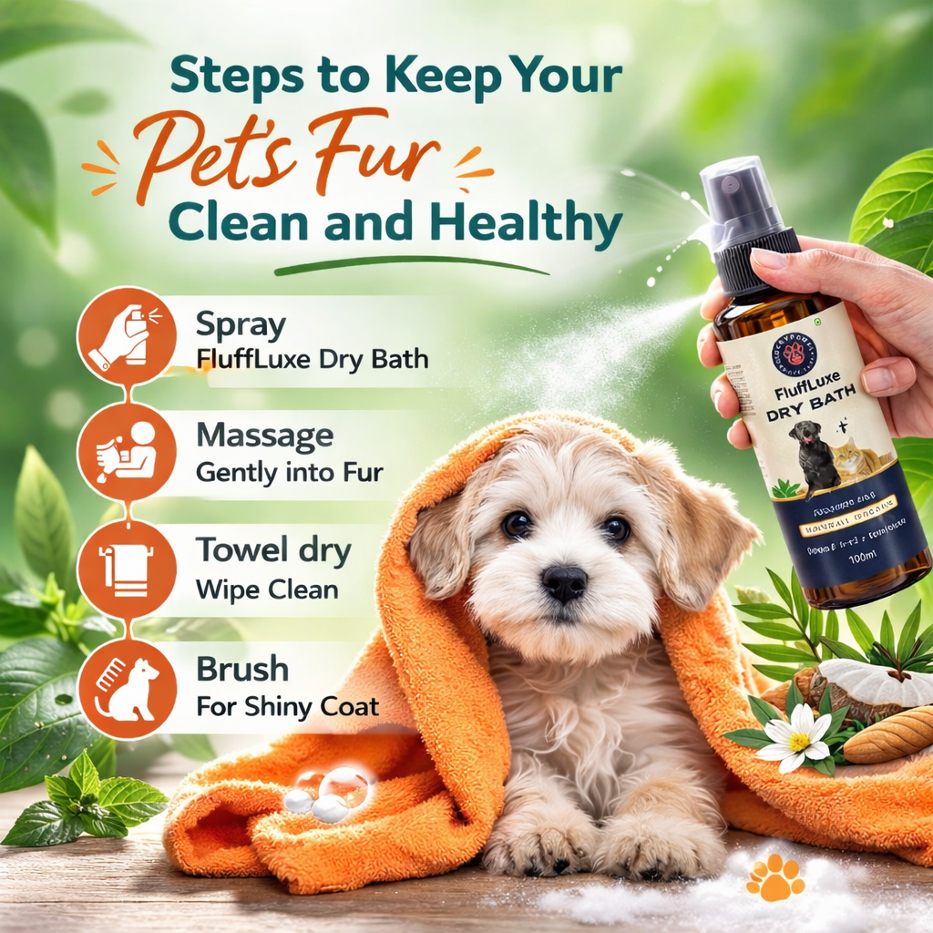 LuckyPaws  Premium Dry Bath | FluffLuxe - LuckyPaws