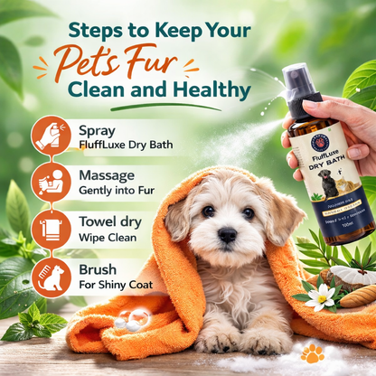 LuckyPaws  Premium Dry Bath | FluffLuxe - LuckyPaws