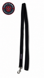 Black LuckyPaws leash for dogs, featuring durable material and comfortable handle for walking pets.