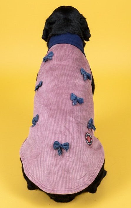 Luckypaws Blue Boe High neck Pink Sweater