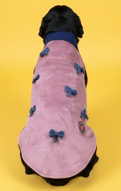 Luckypaws Blue Boe High neck Pink Sweater