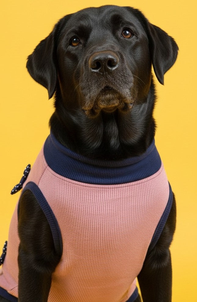 Luckypaws Blue Boe High neck Pink Sweater