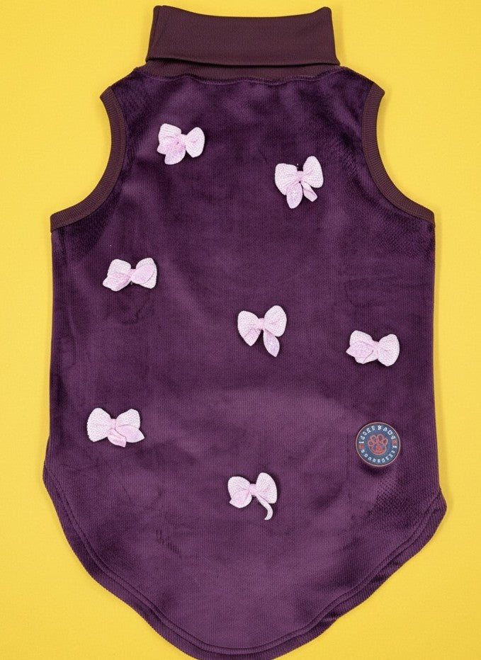 Luckypaws Pink Boe High neck Maroon Sweater