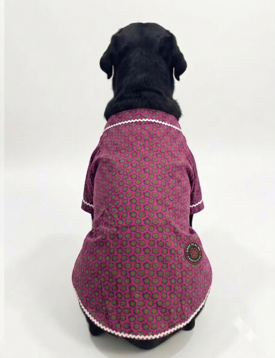 Purple ethnic kurta by LuckyPaws featuring intricate traditional patterns and a comfortable fit, perfect for festive occasions.