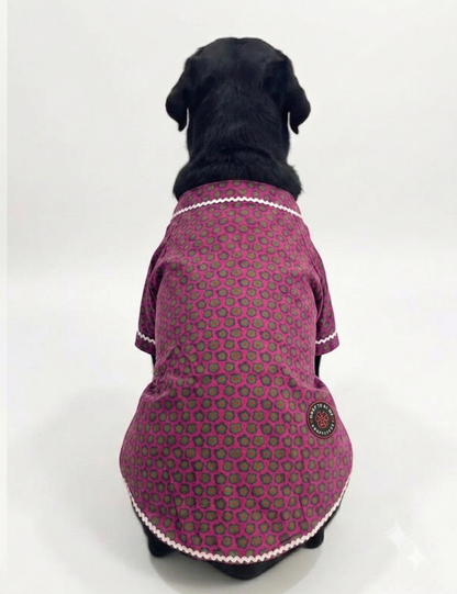 Purple ethnic kurta by LuckyPaws featuring intricate traditional patterns and a comfortable fit, perfect for festive occasions.