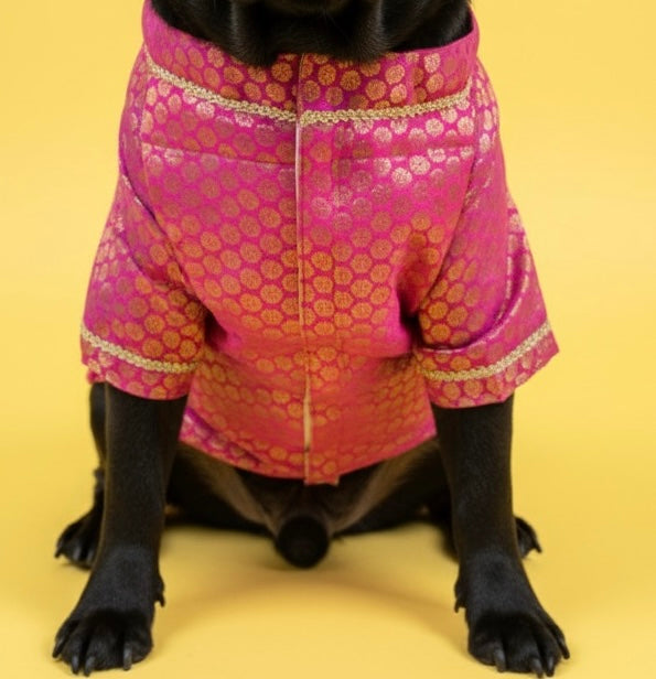 LuckyPaws  Ethnic Sherwani Pink Colour