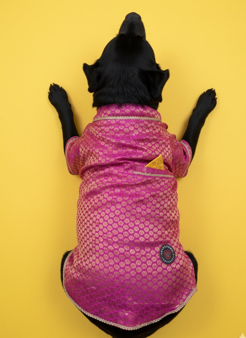 LuckyPaws  Ethnic Sherwani Pink Colour