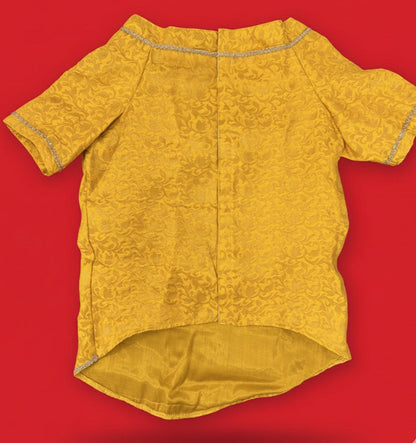 LuckyPaws Ethnic Sherwani Yellow Colour