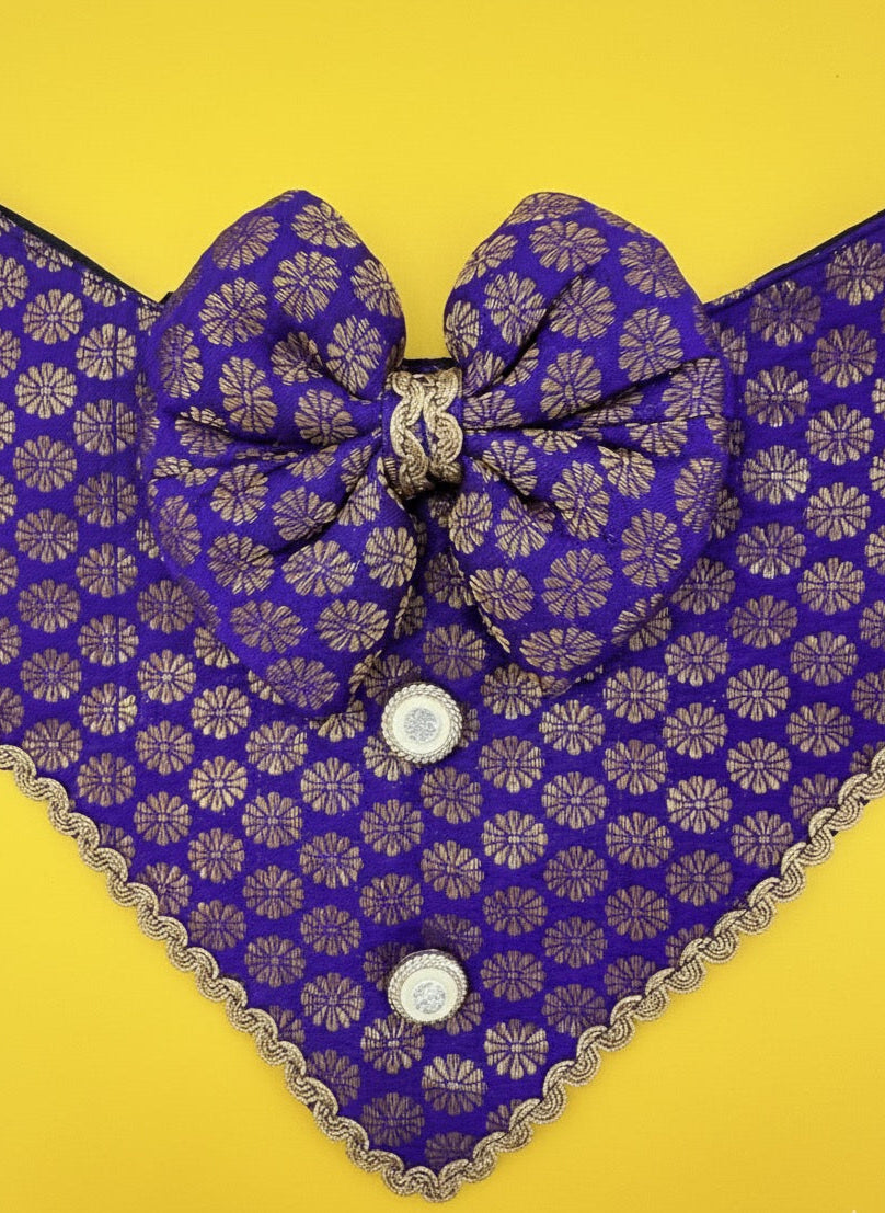 LuckyPaws Ethnic Bandana Purple Colour