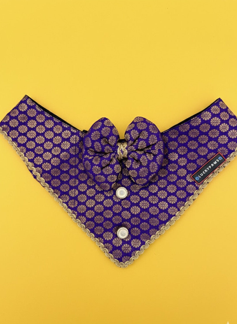 LuckyPaws Ethnic Bandana Purple Colour