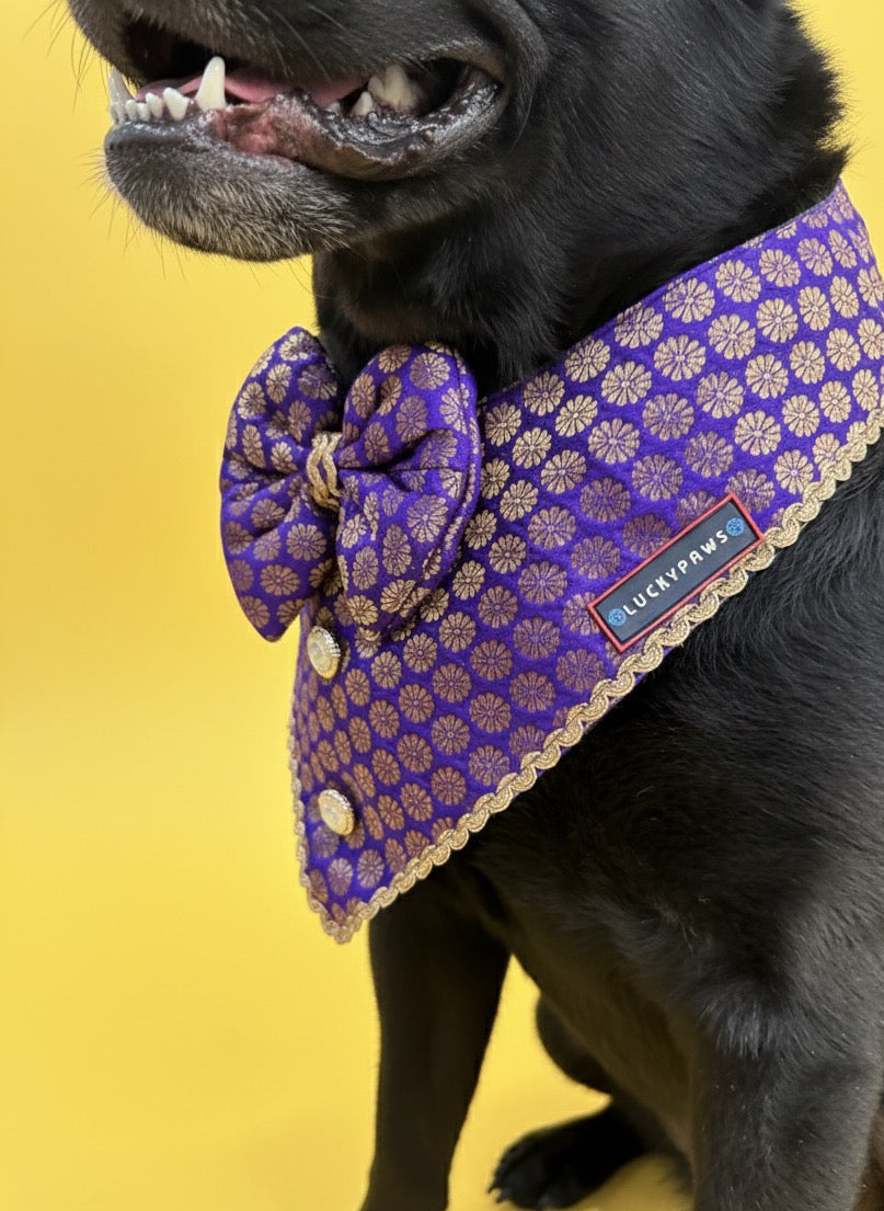 LuckyPaws Ethnic Bandana Purple Colour