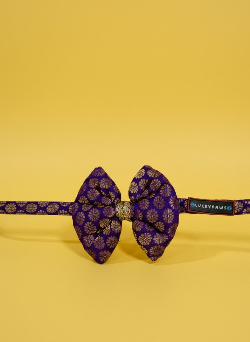 LuckyPaws Ethnic Purple Bow