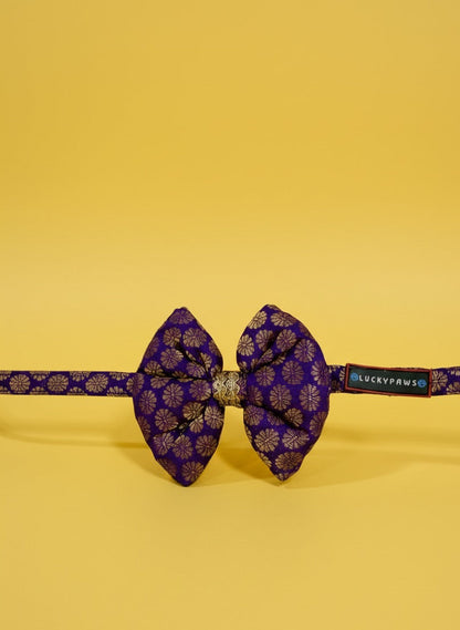LuckyPaws Ethnic Purple Bow
