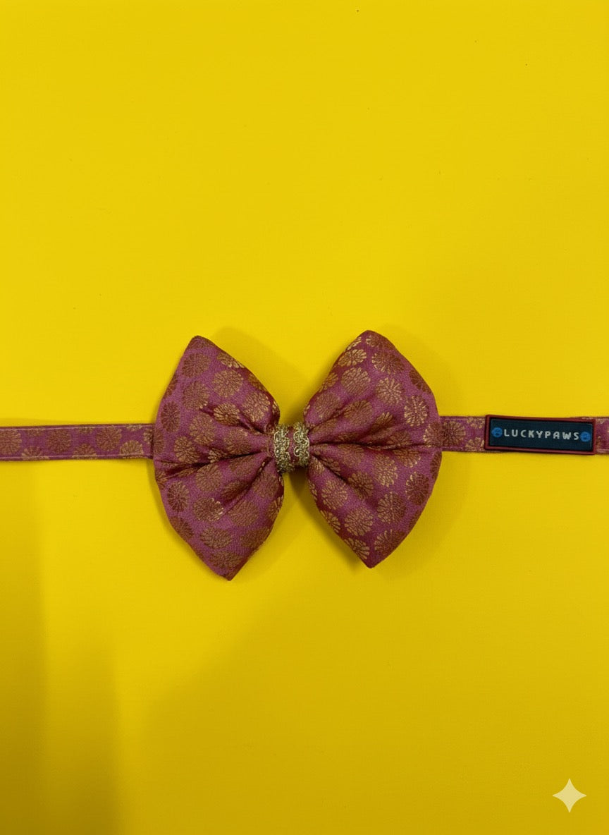 LuckyPaws Ethnic Baby Pink Bow