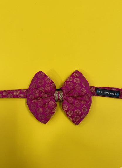 LuckyPaws Ethnic Rani Pink Bow