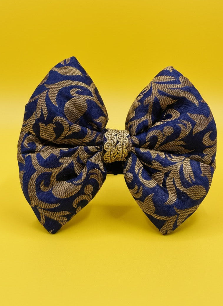 LuckyPaws Ethnic Neavy Blue Bow