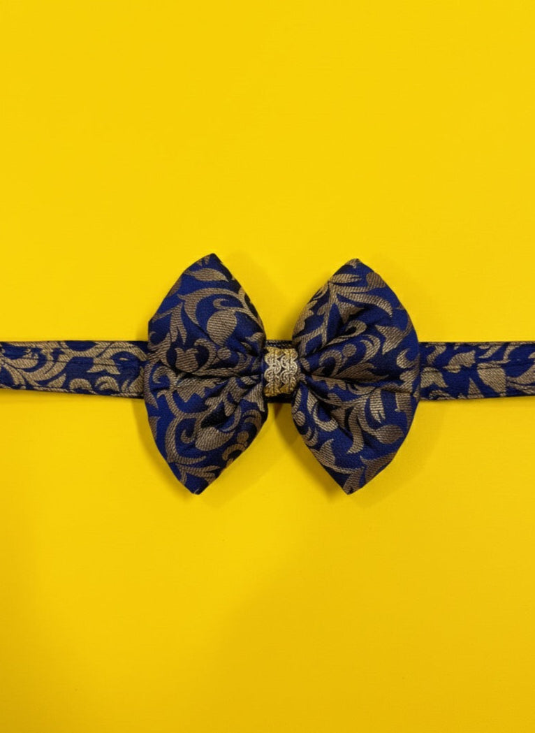 LuckyPaws Ethnic Neavy Blue Bow