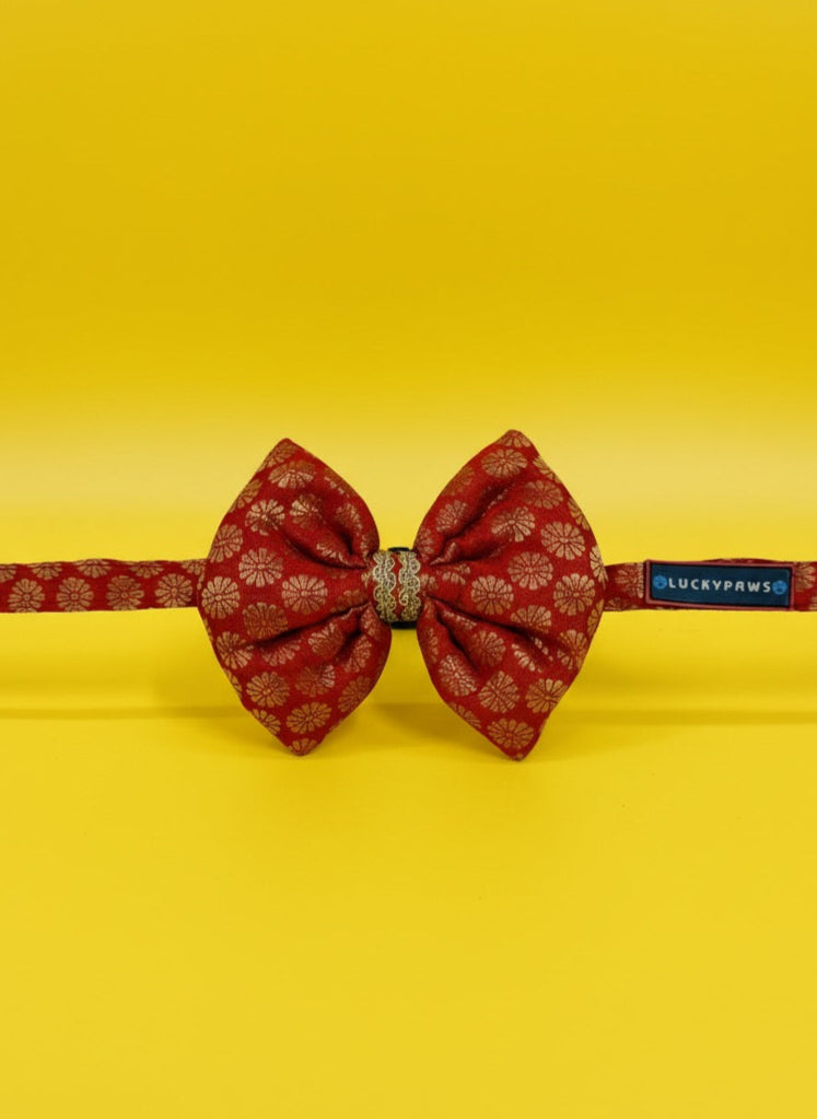 LuckyPaws Ethnic Red Bow
