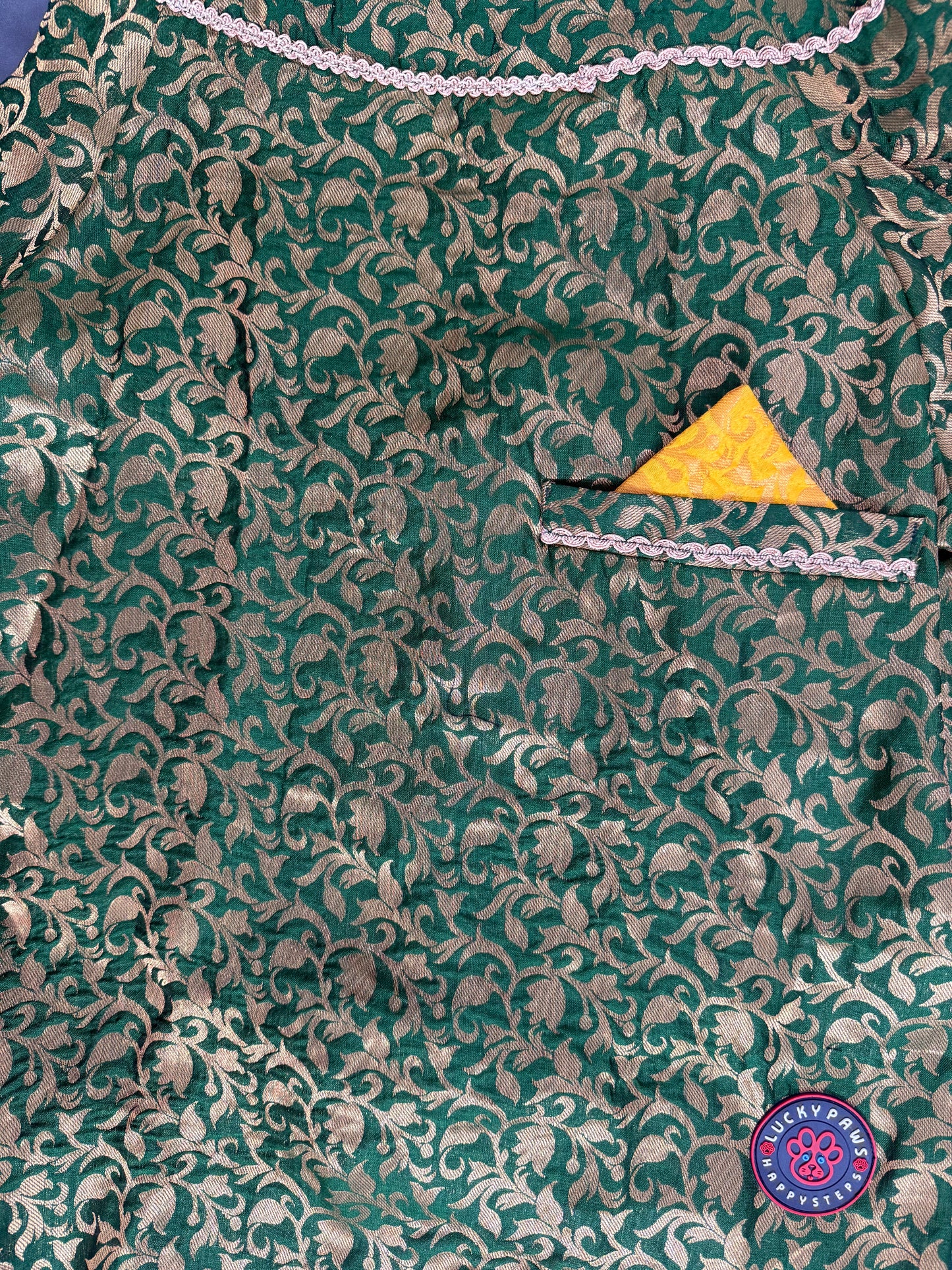 LuckyPaws Ethnic Sherwani Green Colour
