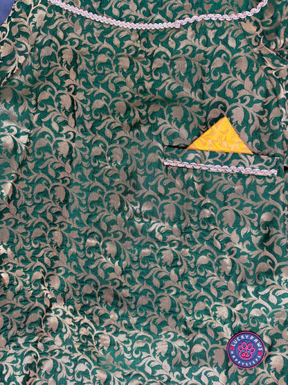 LuckyPaws Ethnic Sherwani Green Colour